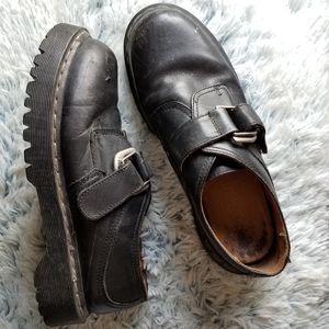 Vintage Dr. Martens Made In England Black Leather Chunky Oxfords Size Men's UK 9